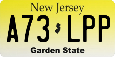 NJ license plate A73LPP