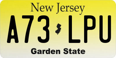 NJ license plate A73LPU