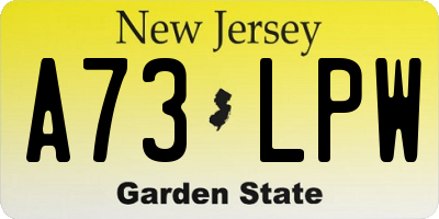 NJ license plate A73LPW