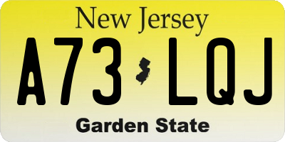 NJ license plate A73LQJ