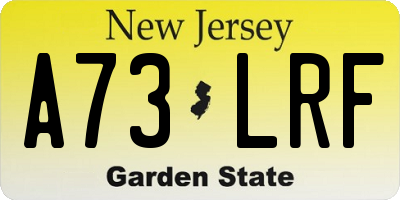 NJ license plate A73LRF