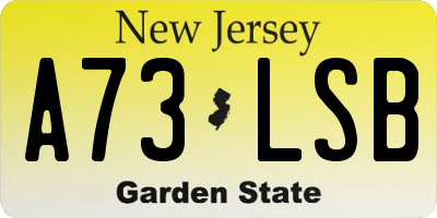 NJ license plate A73LSB