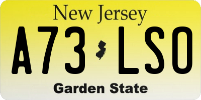 NJ license plate A73LSO
