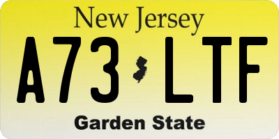 NJ license plate A73LTF