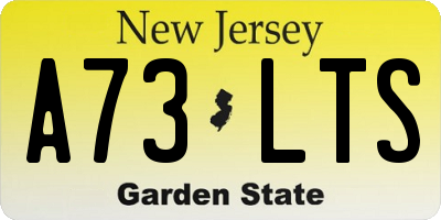 NJ license plate A73LTS