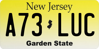 NJ license plate A73LUC