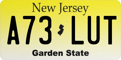 NJ license plate A73LUT