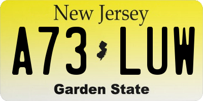 NJ license plate A73LUW