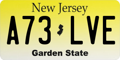NJ license plate A73LVE