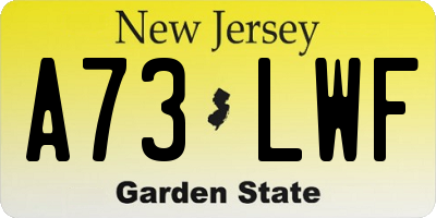 NJ license plate A73LWF
