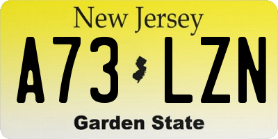 NJ license plate A73LZN