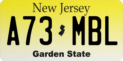NJ license plate A73MBL