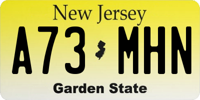 NJ license plate A73MHN