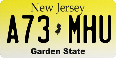 NJ license plate A73MHU