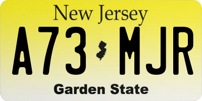 NJ license plate A73MJR