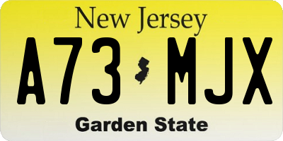 NJ license plate A73MJX