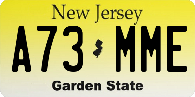 NJ license plate A73MME