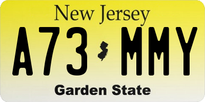 NJ license plate A73MMY