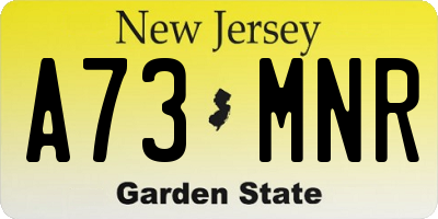 NJ license plate A73MNR