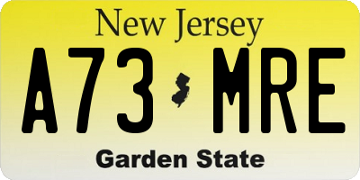 NJ license plate A73MRE
