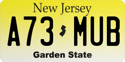 NJ license plate A73MUB