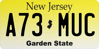 NJ license plate A73MUC