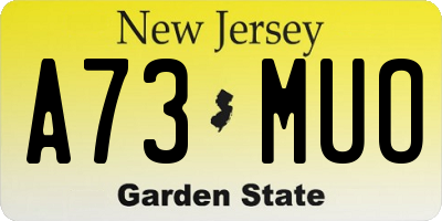 NJ license plate A73MUO
