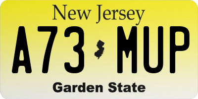 NJ license plate A73MUP