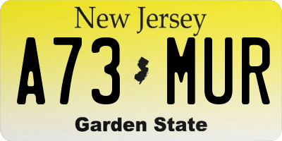 NJ license plate A73MUR