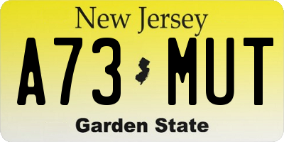 NJ license plate A73MUT