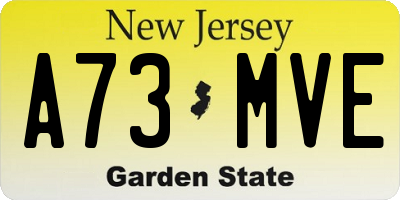 NJ license plate A73MVE