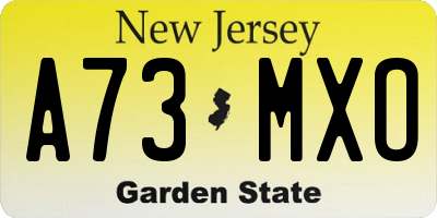 NJ license plate A73MXO
