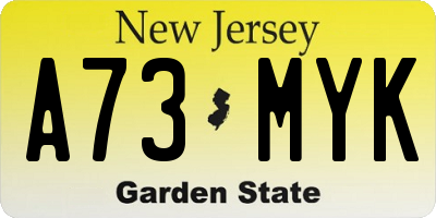 NJ license plate A73MYK