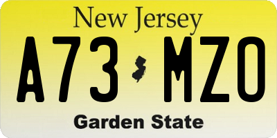 NJ license plate A73MZO