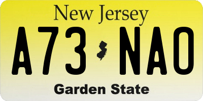 NJ license plate A73NAO