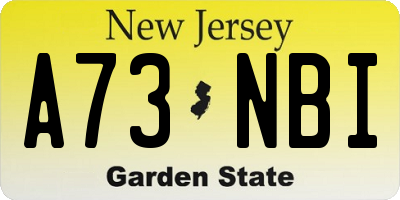 NJ license plate A73NBI