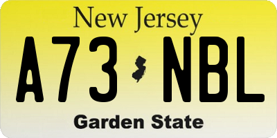 NJ license plate A73NBL