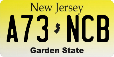 NJ license plate A73NCB