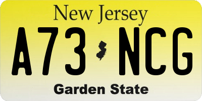 NJ license plate A73NCG