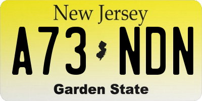 NJ license plate A73NDN