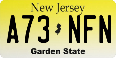 NJ license plate A73NFN