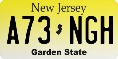 NJ license plate A73NGH