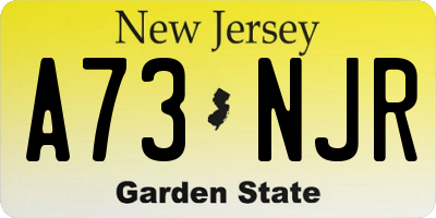 NJ license plate A73NJR