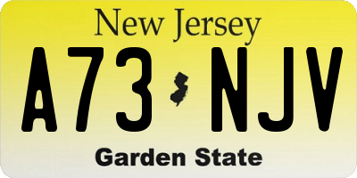 NJ license plate A73NJV
