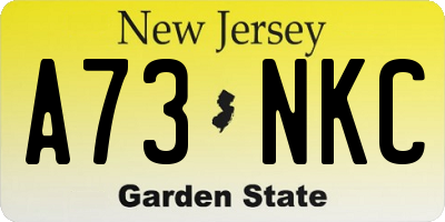 NJ license plate A73NKC