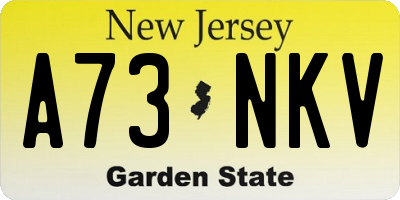 NJ license plate A73NKV