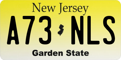 NJ license plate A73NLS