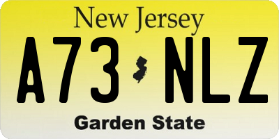 NJ license plate A73NLZ