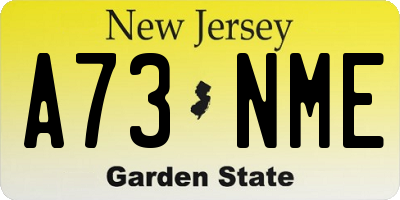 NJ license plate A73NME