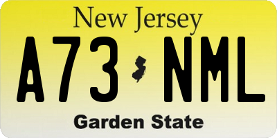 NJ license plate A73NML